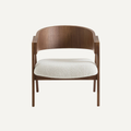 Curved Walnut Lounge Chair