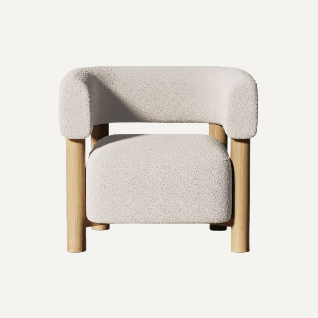 Curved Upholstered Lounge Chair