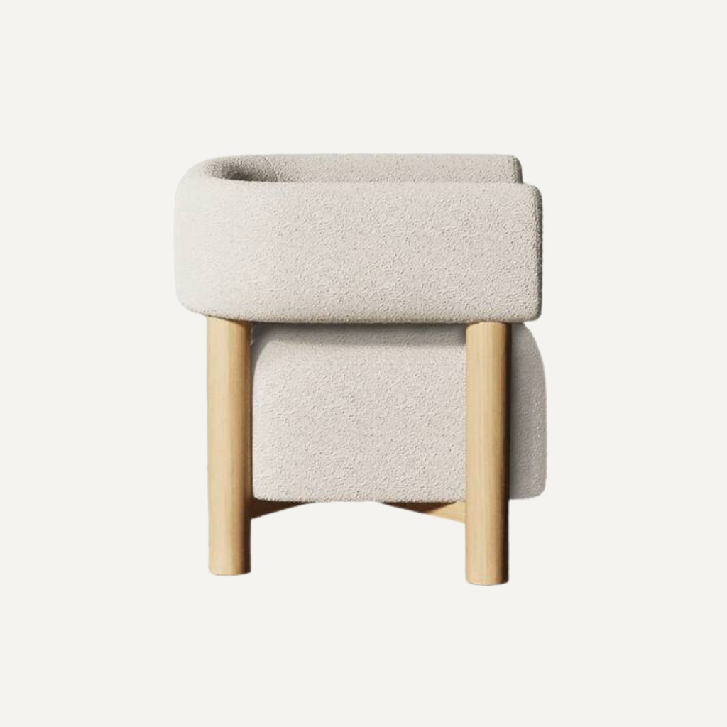 Curved Upholstered Lounge Chair