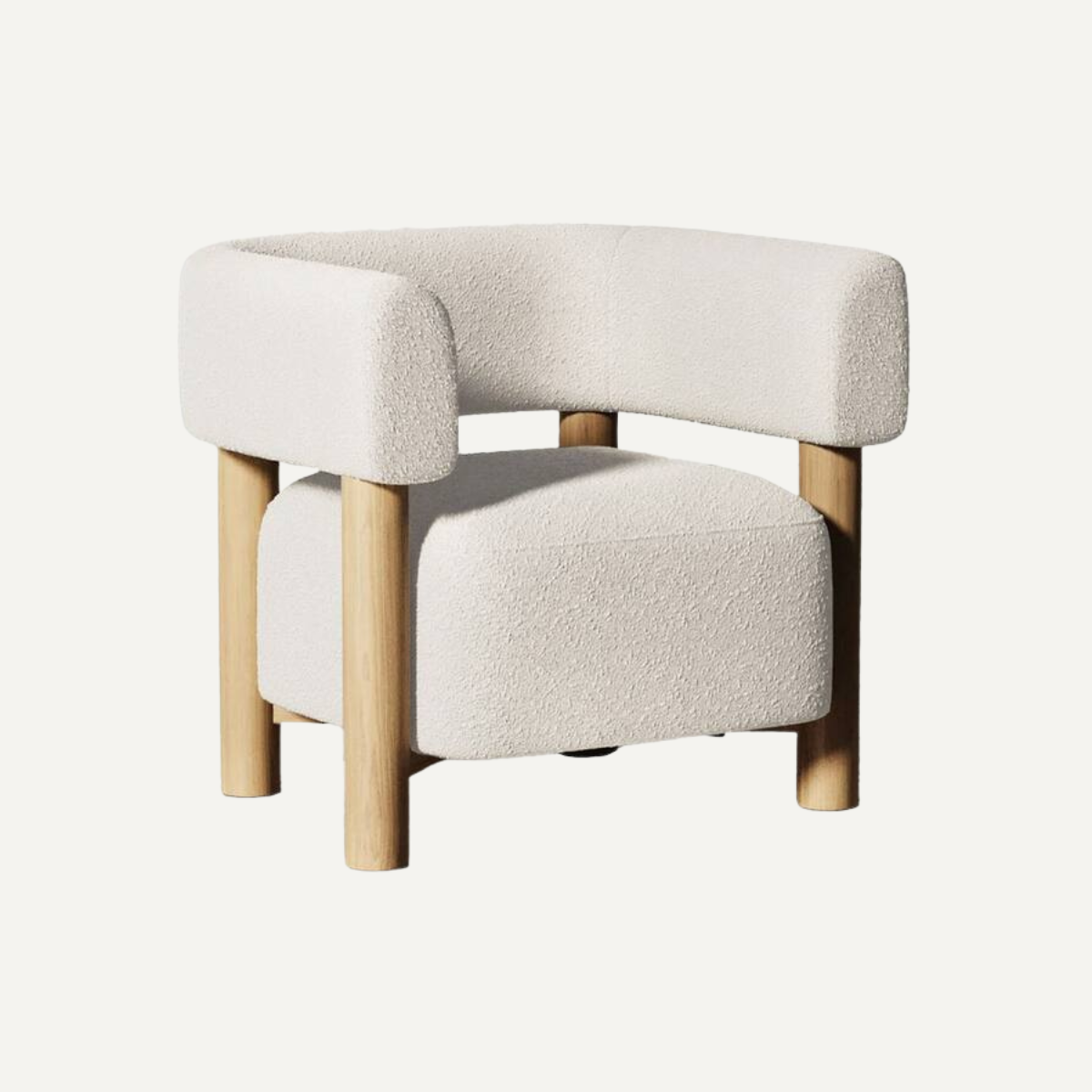Curved Upholstered Lounge Chair