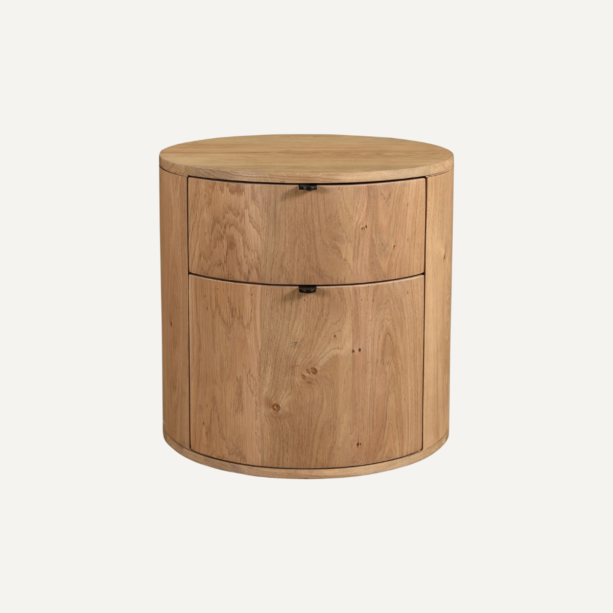Round Solid Wood Nightstand
