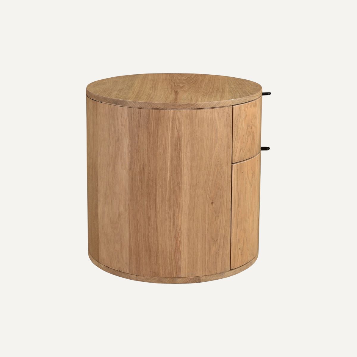 Round Solid Wood Nightstand