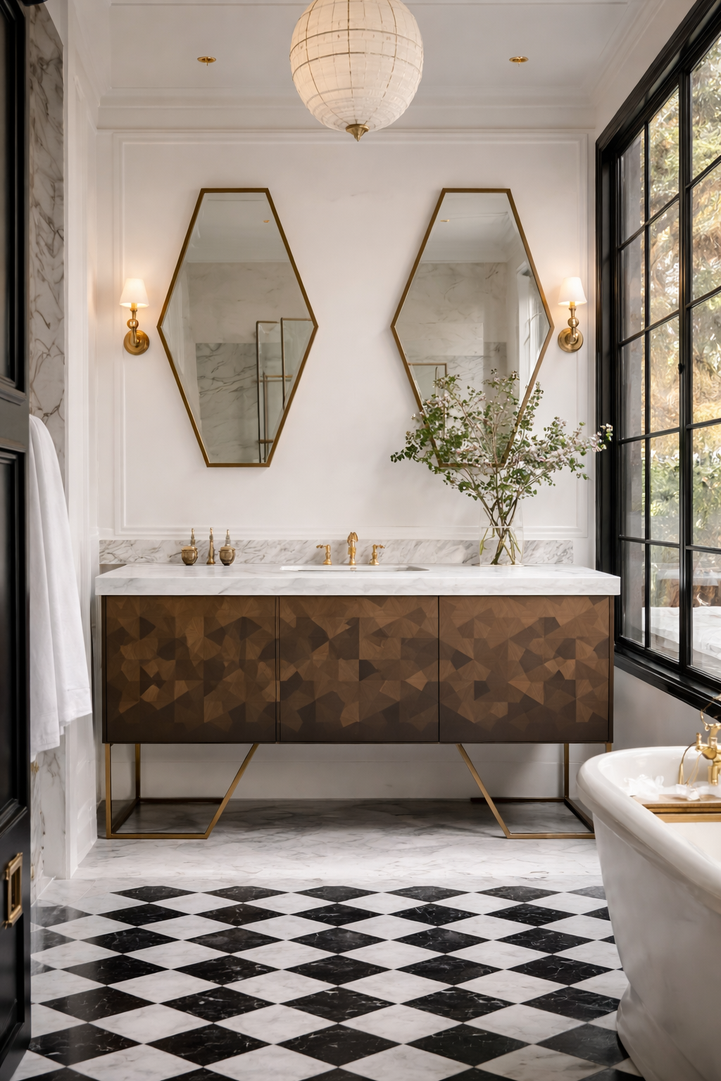 Geometric Vanity Cabinet