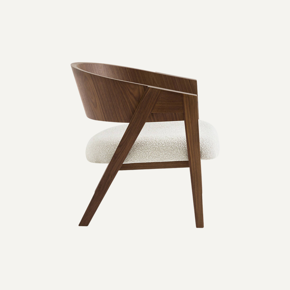 Curved Walnut Lounge Chair
