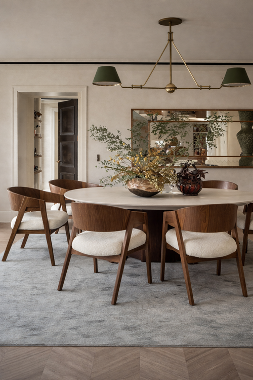 Curved Walnut Lounge Chair
