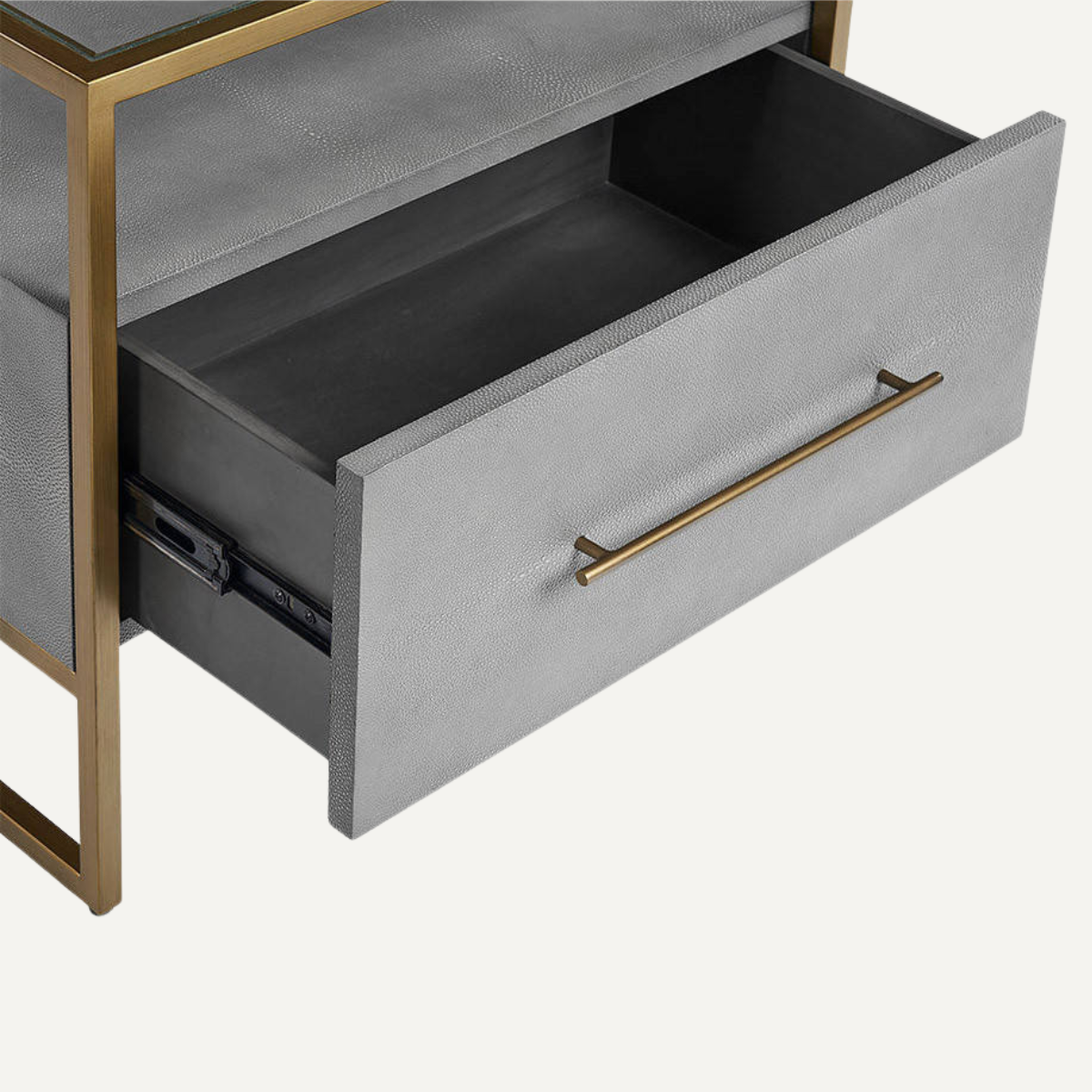 Glass-Top Bedside Table