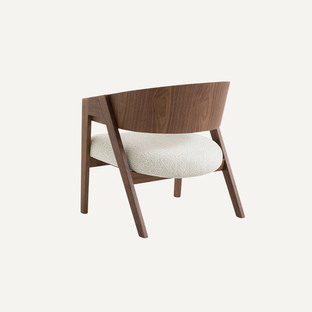 Curved Walnut Lounge Chair