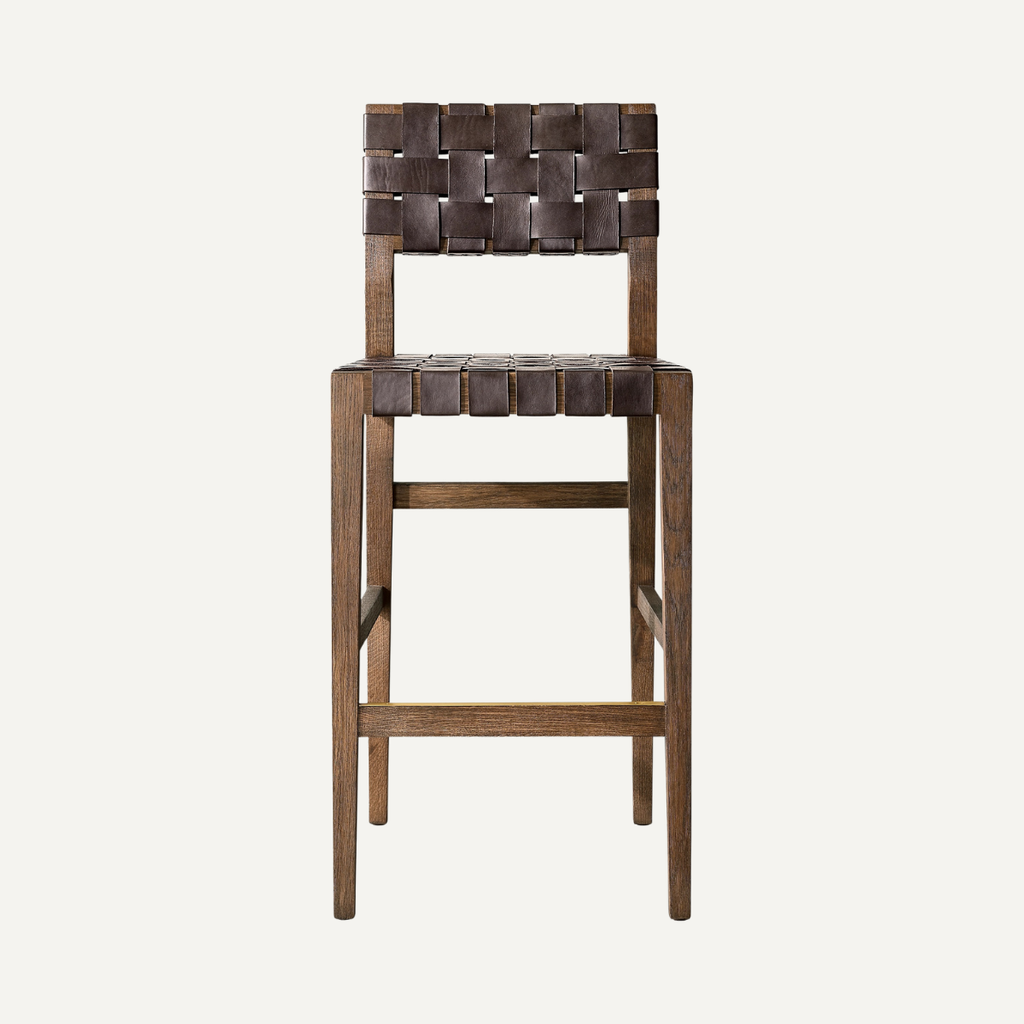 Woven Leather Bar Chair