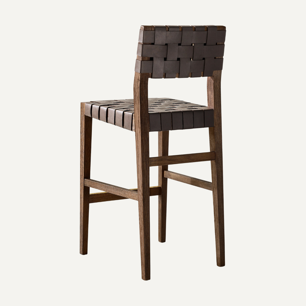 Woven Leather Bar Chair