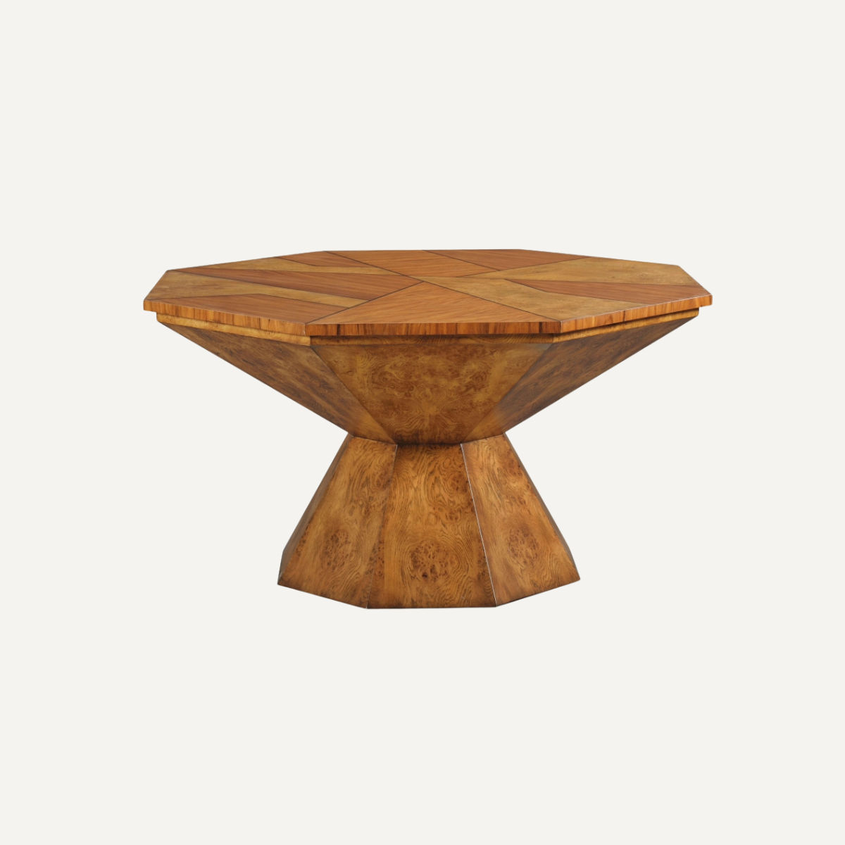 Geometric Inlay Burl Dining Table