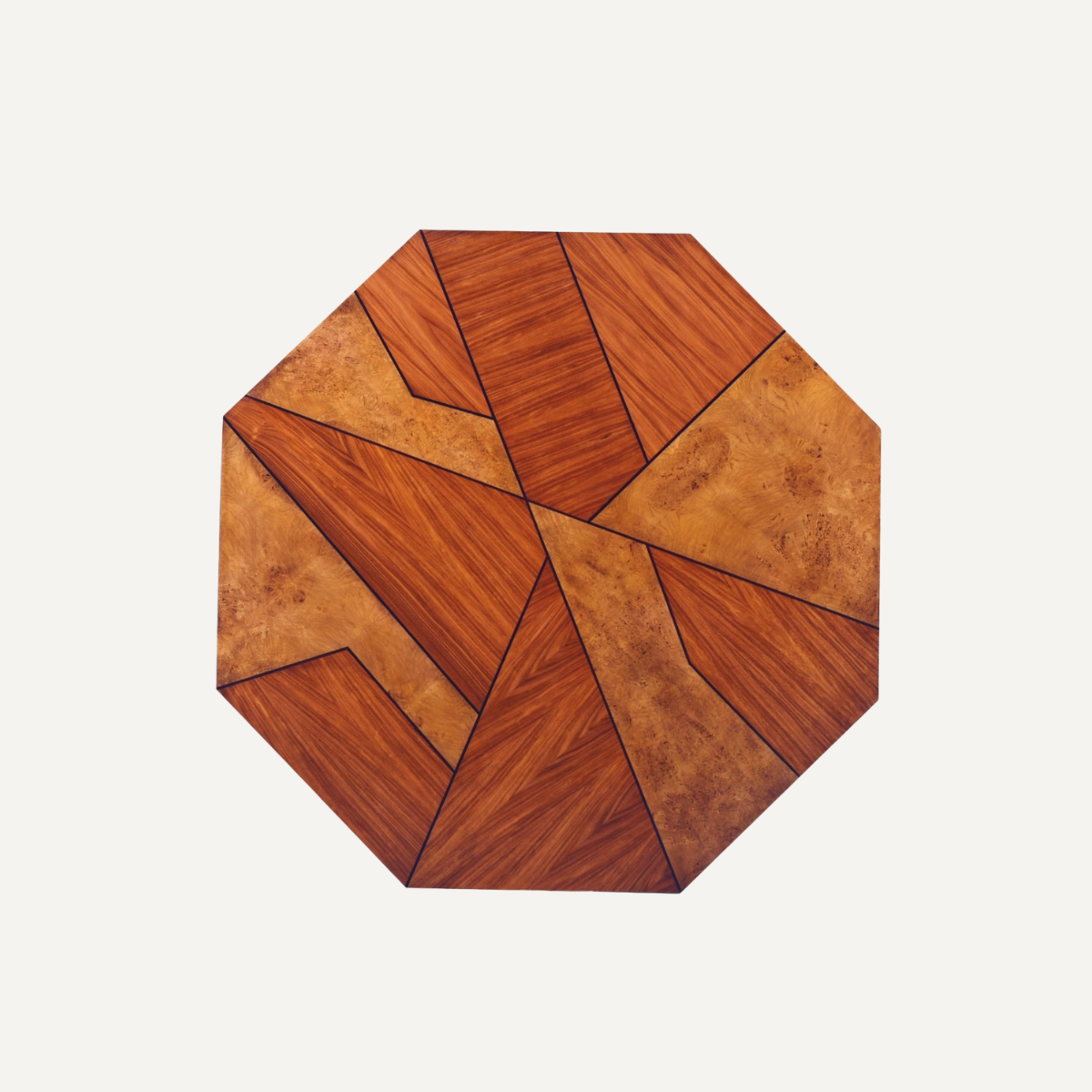 Geometric Inlay Burl Dining Table