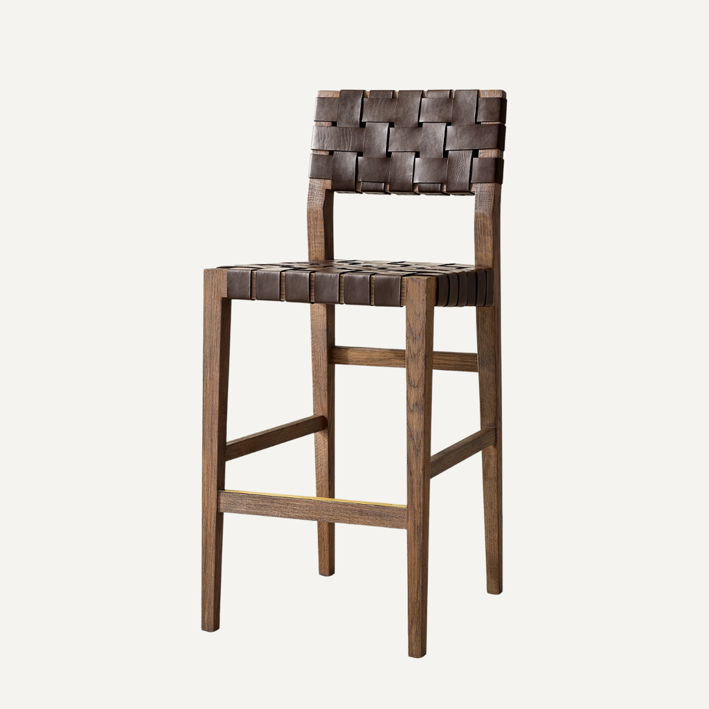 Woven Leather Bar Chair