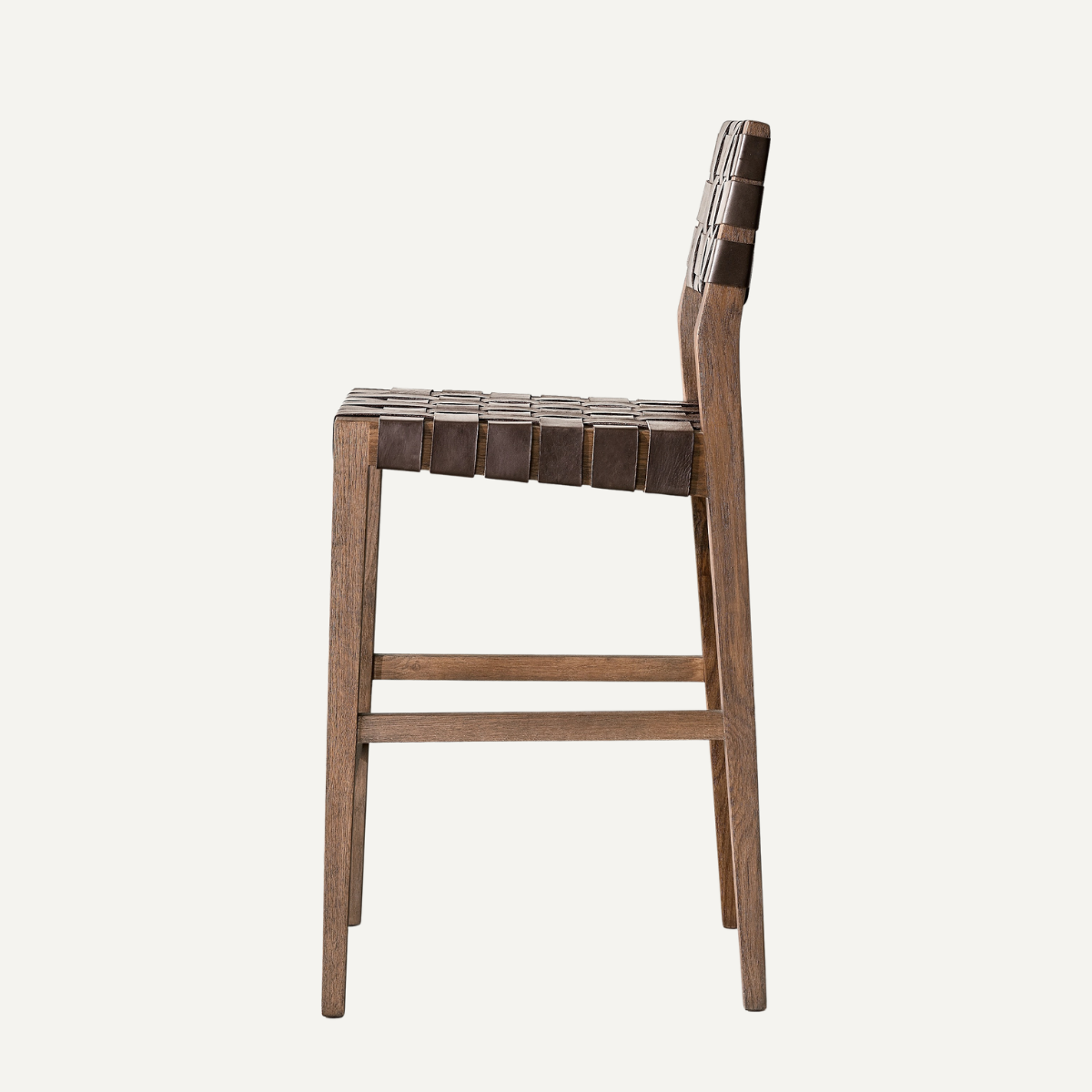 Woven Leather Bar Chair