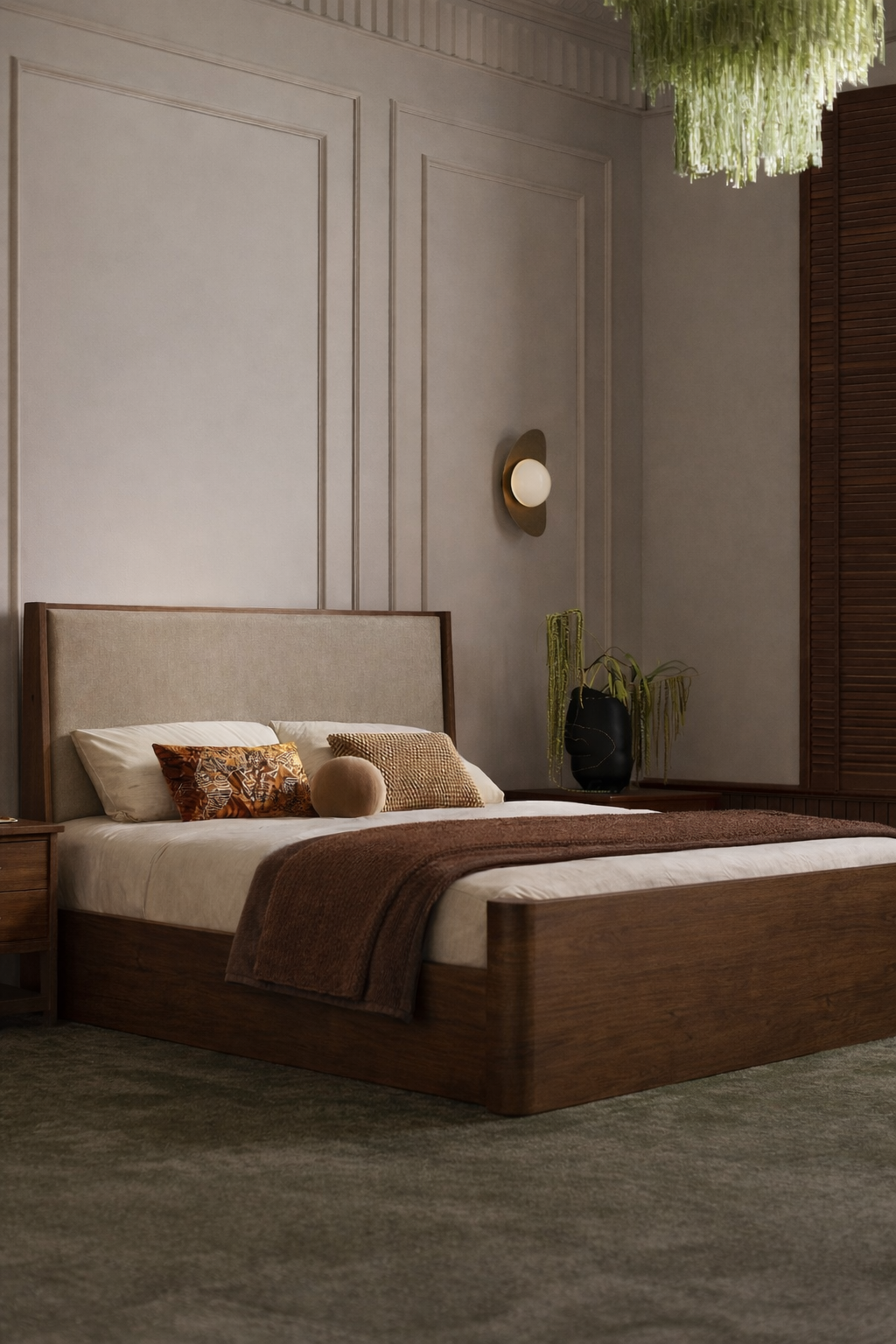 Textured Upholstered Bed