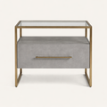 Glass-Top Bedside Table