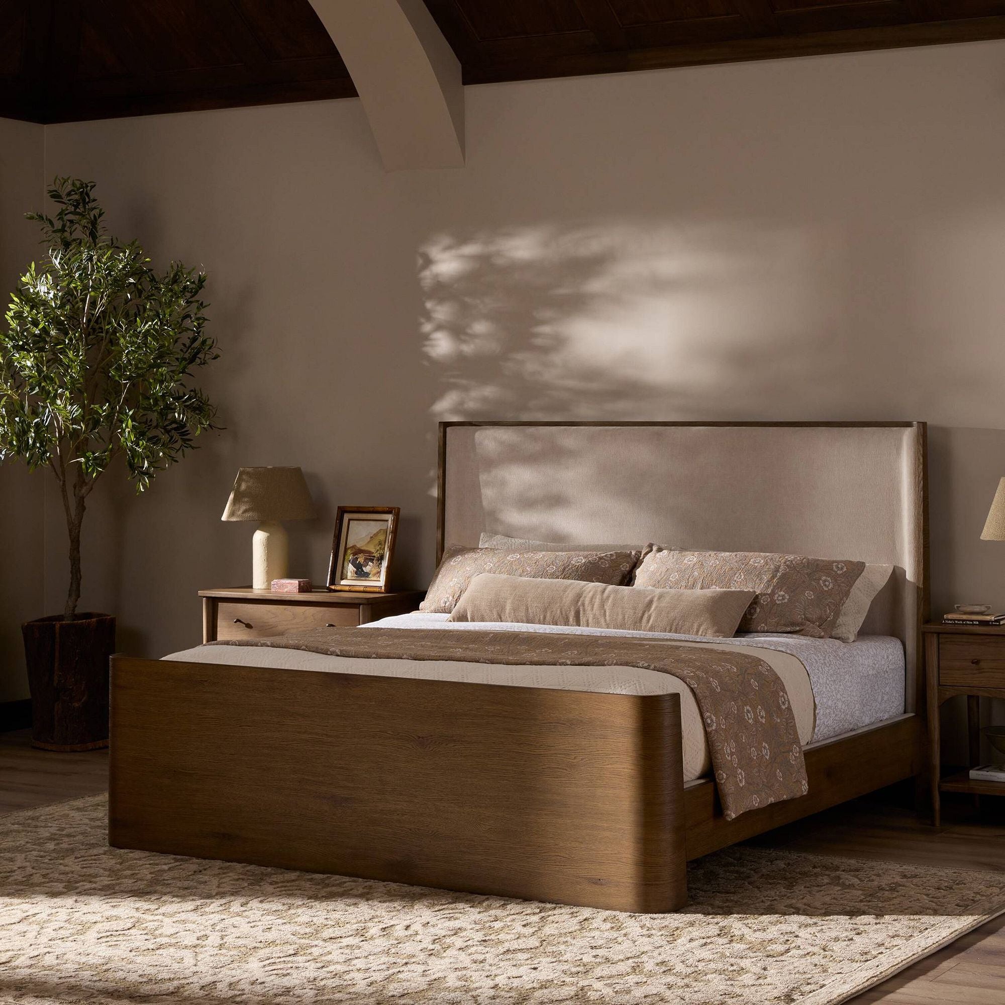 Textured Upholstered Bed